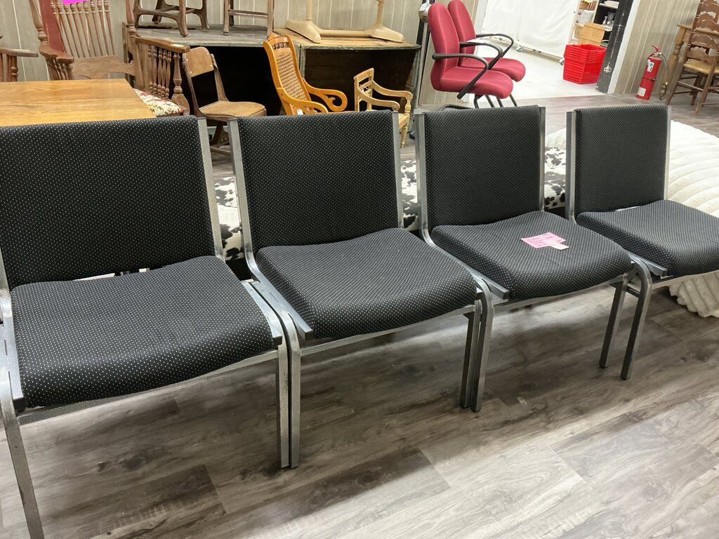 #ffs-4 black polka dot/metal chairs