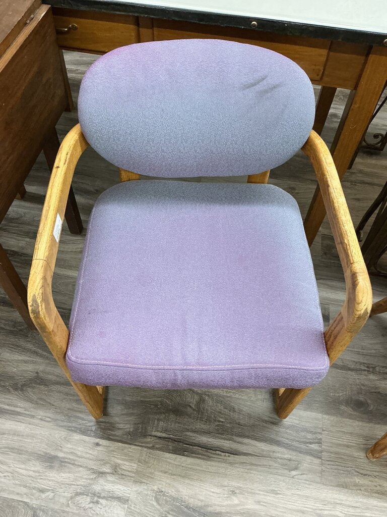 #1776 purple cushioned chair with stain
