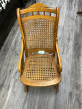 #373-1900-1920s oak & cane childrens lincoln rocking chair